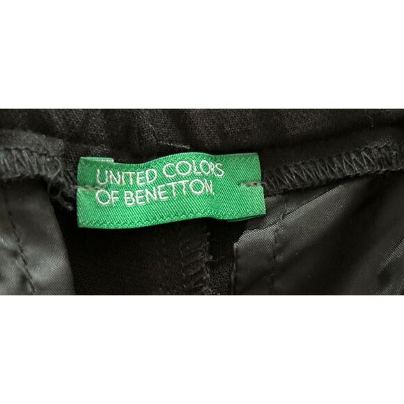 BENETTON Size 6 Black Pants High Rise Adjustable Waist 4 Pockets - Picture 5 of 10